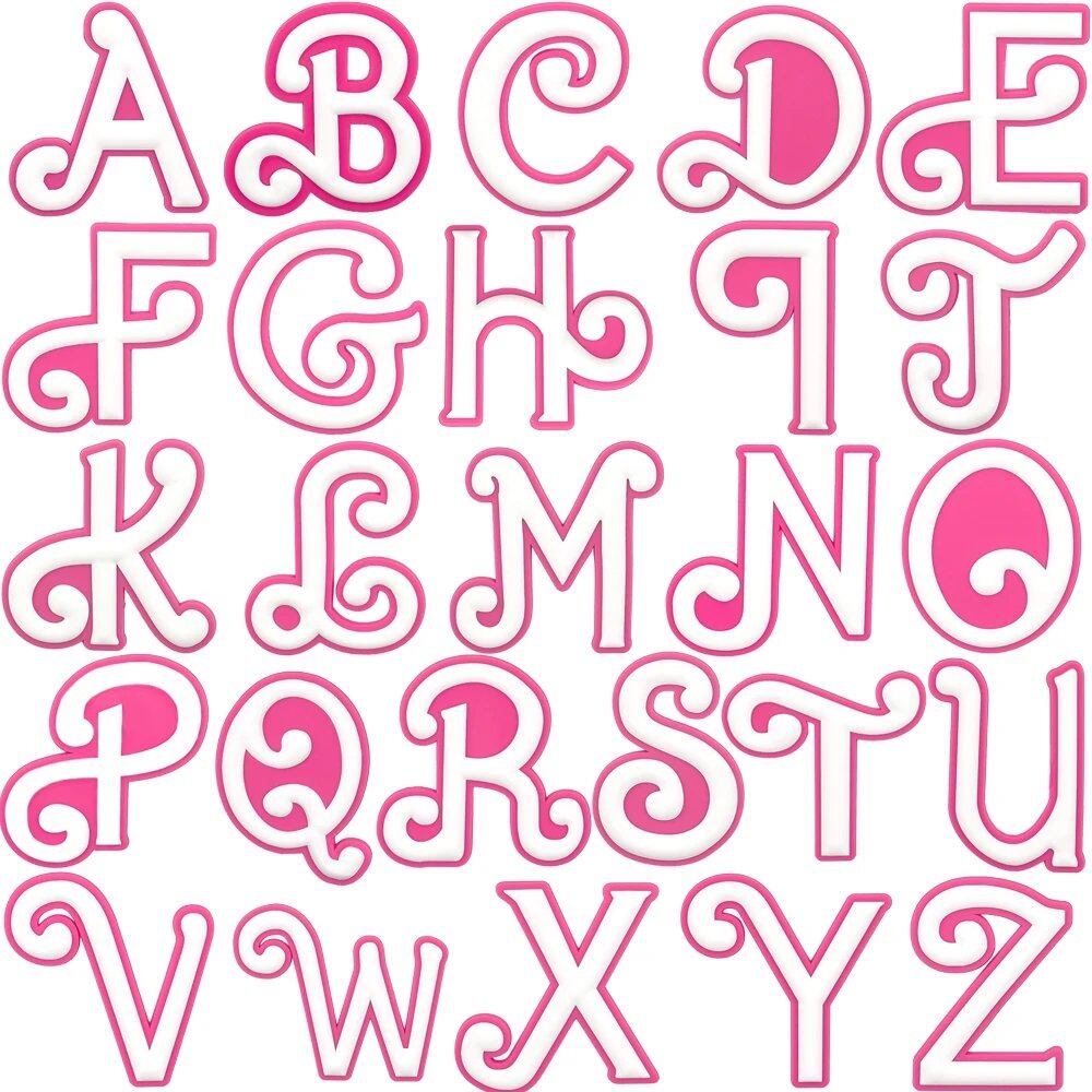1/26 Scale PVC Pink Greek Alphabet A-Z Charm for Beach Bags, Women's Handbags, and Travel Bags (Pinky Girls) - Parallel Import