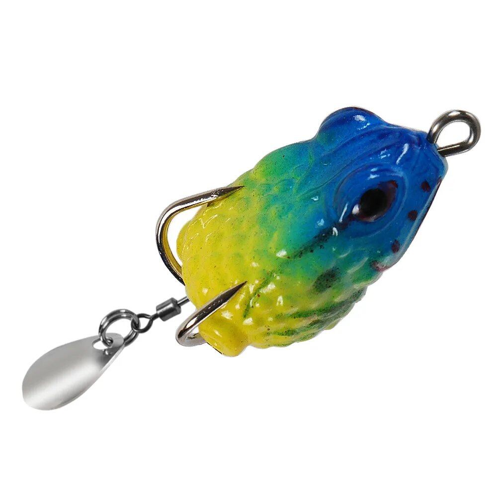Pack of 5 Mini Frog Soft Baits, 25mm, 3g, Double Hide Hooks, Fishing Lures, Bionic Sequin Frog Baits, Artificial, Realistic Thunder Frog Lures, Size: Parallel Import