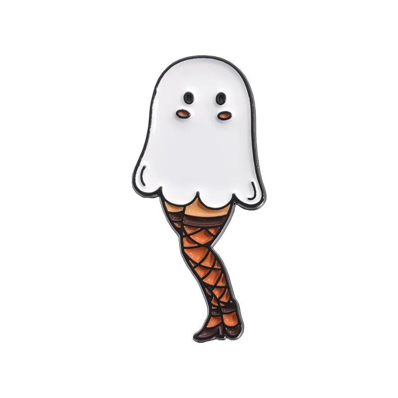 Halloween Ghost Tarot Enamel Pin - Custom Pumpkin Chainsaw Ghost Brooch Lapel Badge Funny Jewelry Gift for Friends Main Stone Color: Black; Metal Color: QHXZ24 Parallel Import