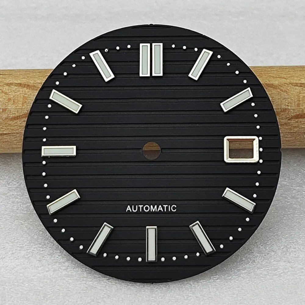 30.5mm Nautilus S Dial for NH35, Green Luminous Dial, NH35/NH36 Movement Accessory, Watch Repair Tool, Parallel Import