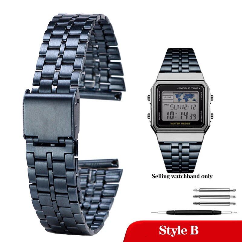 Casio 18mm Slim Steel Watch Band for A158, A159, A168, A158W, AQ-230, LA-680, B650, and AEQ-110. Metal Bracelet Strap. Band Color: 18mm; Band Width: Parallel Import.