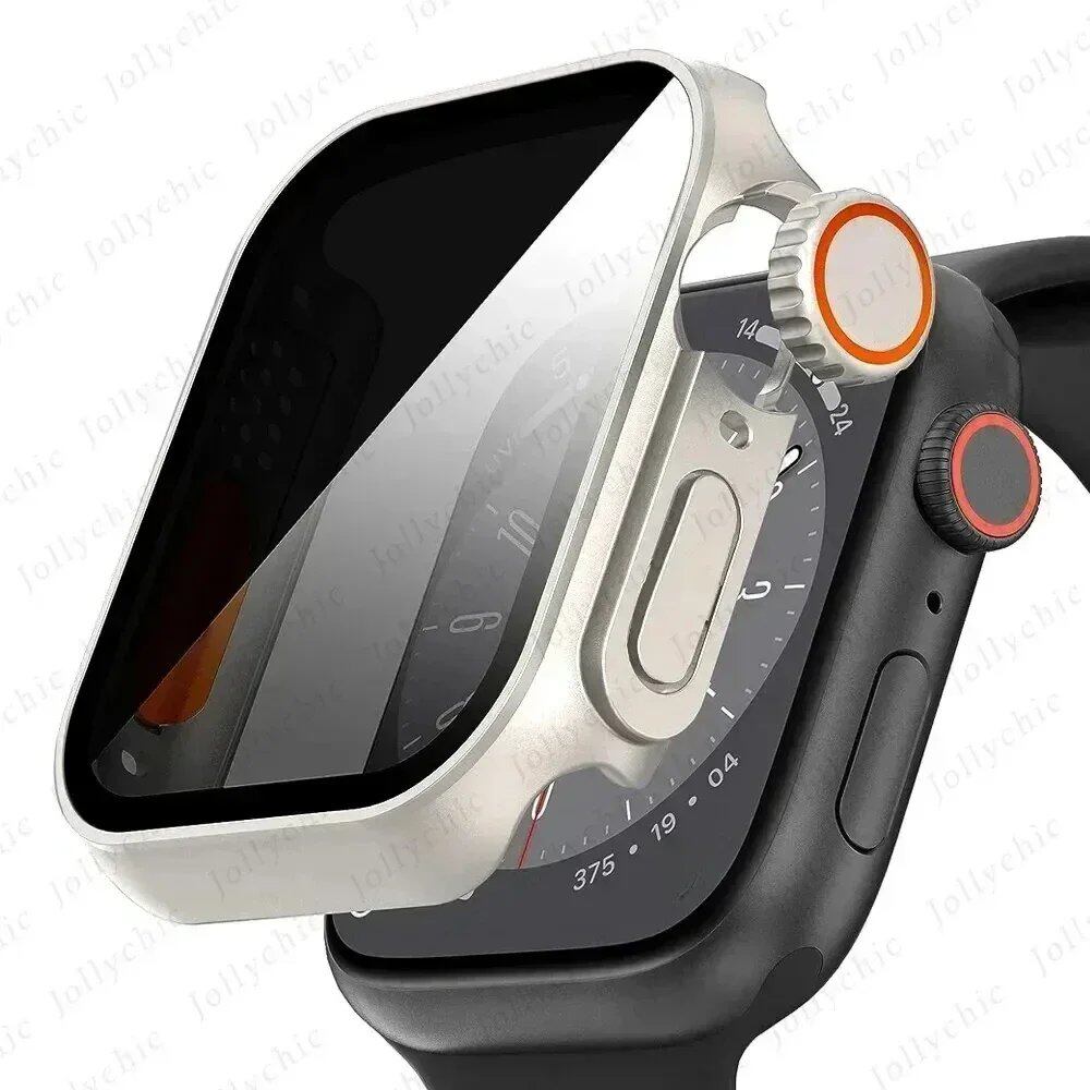 アップルウォッチ ケース Apple Watch Series 9/8/7/6/5/4 SE 44mm 45mm 41mm 40mm対応 ウルトラプライバシー強化ガラス画面保護ケース 並行輸入品