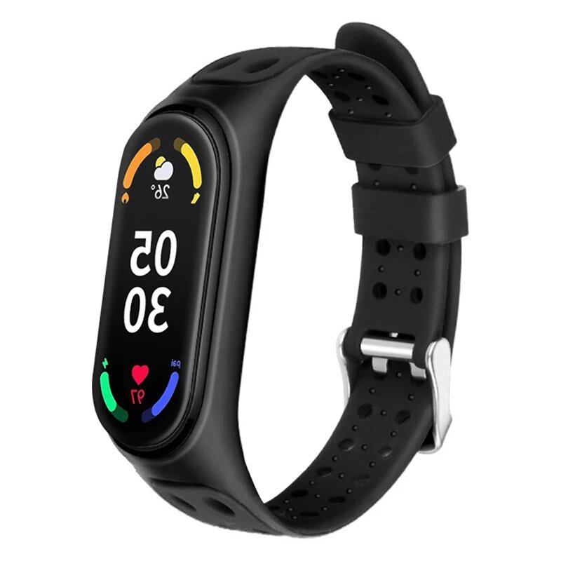 Mi Band 7/6/5/4/3用 スポーツストラップ - シリコーン交換用スマートウォッチバンド(Xiaomi Mi Band対応) バンドカラー: 並行輸入品