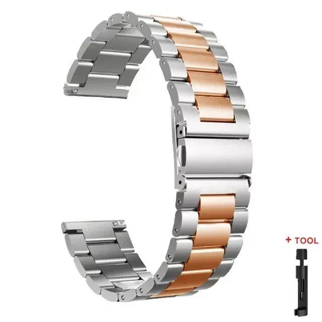 22mm Stainless Steel Strap for Redmi Watch 3 Active - Replacement Metal Bracelet for Xiaomi Redmi 3 Active, Band Color: e, Band Width: Parallel Import