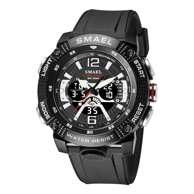 SMAEL Men's Waterproof Analog-Digital Quartz Watch with Stopwatch and Alarm Clock, Model 8058, New Arrival, Parallel Import