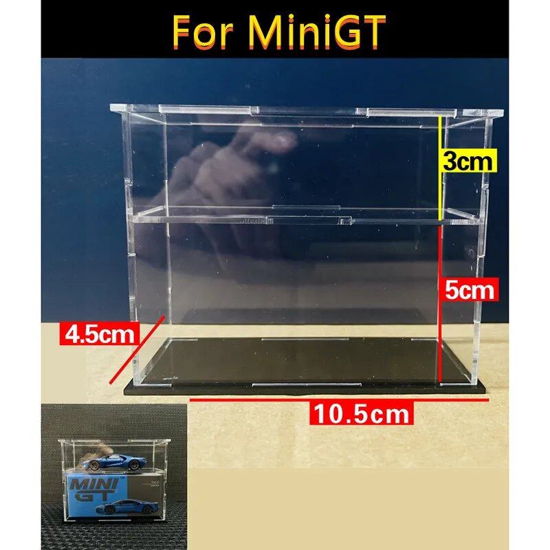 1/64 Scale Acrylic Display Case for MiniGT, Tomica, and Hot Wheels Model Cars. Mini-Size Assembled Dustproof Box for Toy Vehicle Storage. Parallel Import.