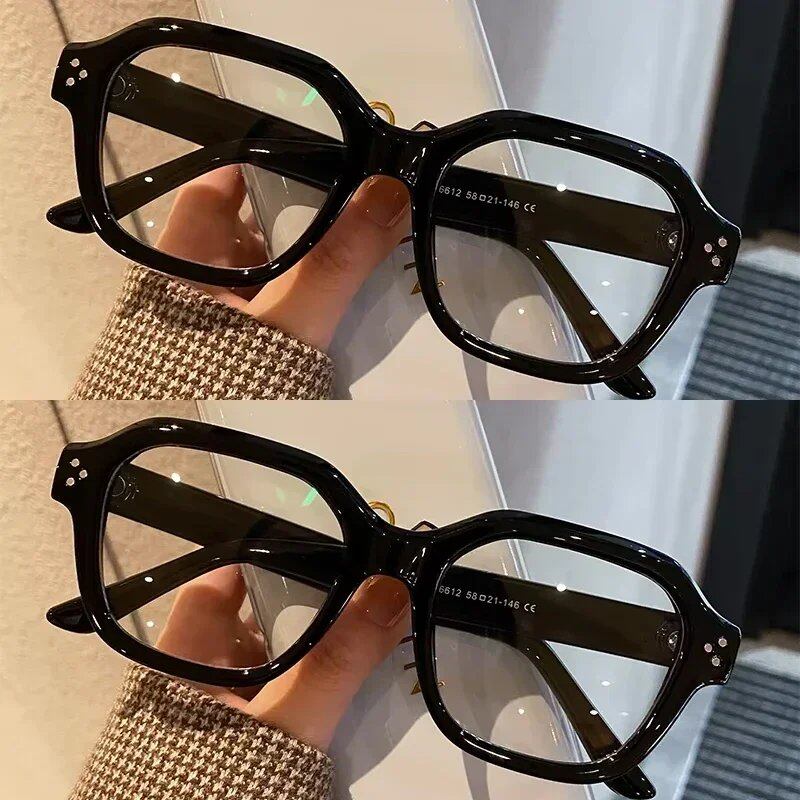1/2 Retro Oversized Blue Light Blocking Computer Glasses Frames for Men and Women, Stylish Classic Eyewear, Ouclos Frame Color: Parallel Import
