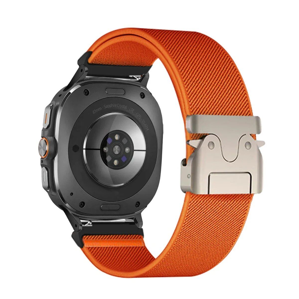 47mm Sport Nylon Bracelet Braided Loop Strap for Samsung Galaxy Watch 7 Ultra. Band Color: Compatible with Galaxy Watch 7 Ultra. Parallel Import.