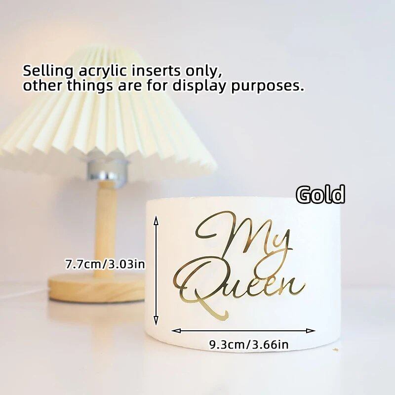 Set of 1, 3, or 5 Acrylic Birthday Queen Gold Cake Topper for Happy Birthday Party Side Cake Decorations. Size: Parallel Import.