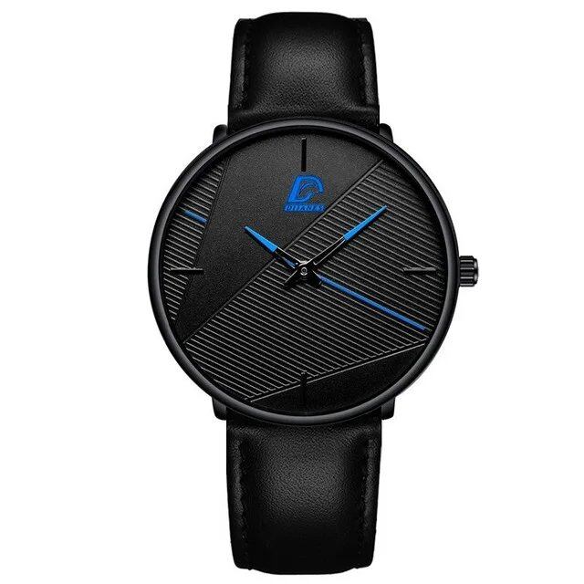 Fashionable Men's Minimalist Watch, Simple Business Style, Ultra-Thin, Stainless Steel Mesh Strap, Quartz Movement, Relogio Masculino, Color: Parallel Import