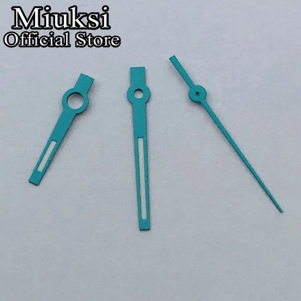 Miukushi Silver, Rose Gold, Blue, Black, Red Watch Hands with Green Luminous Hands, Compatible with NH35, NH36, ETA2824, 2836, PT5000, and Miyota 8215 Movements, Parallel Import