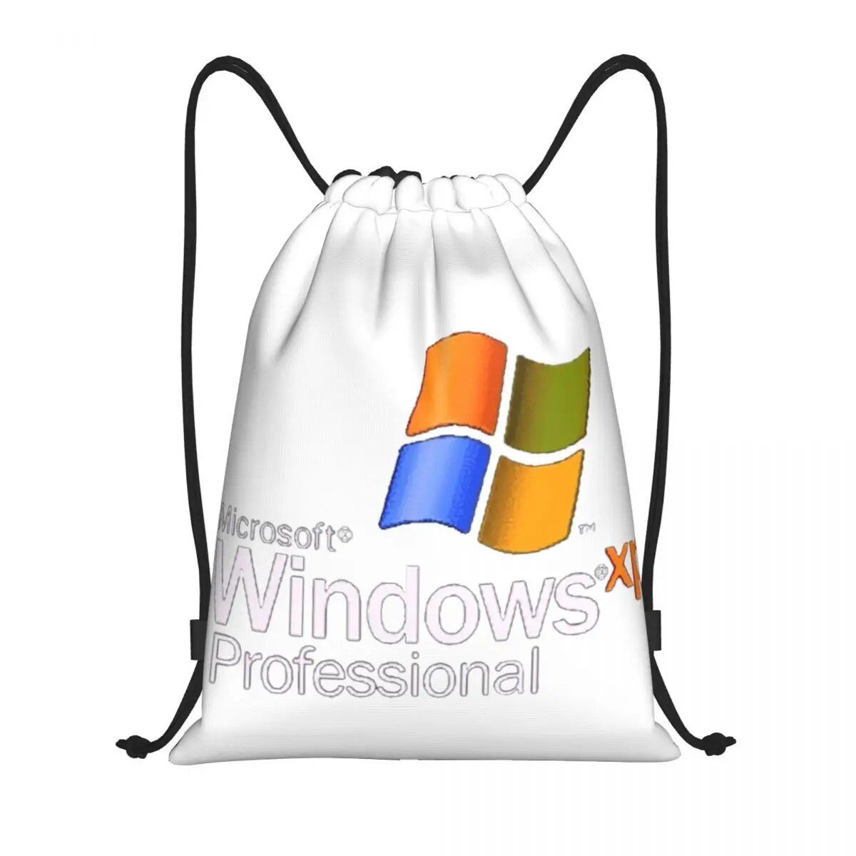 Windows XP コラージュ バックパック 多機能 ポータブル ドローストリング バンドルポケット スポーツバッグ 旅行 通学用 ブックバッグ サイズ: 並行輸入品