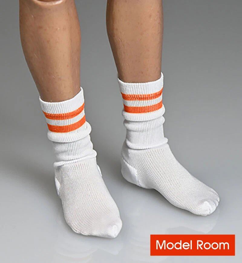 1/6 Scale White Sports Socks, Model Soldier Clothing Accessories, Compatible with 12-inch Male and Female Action Figure Bodies, Parallel Import