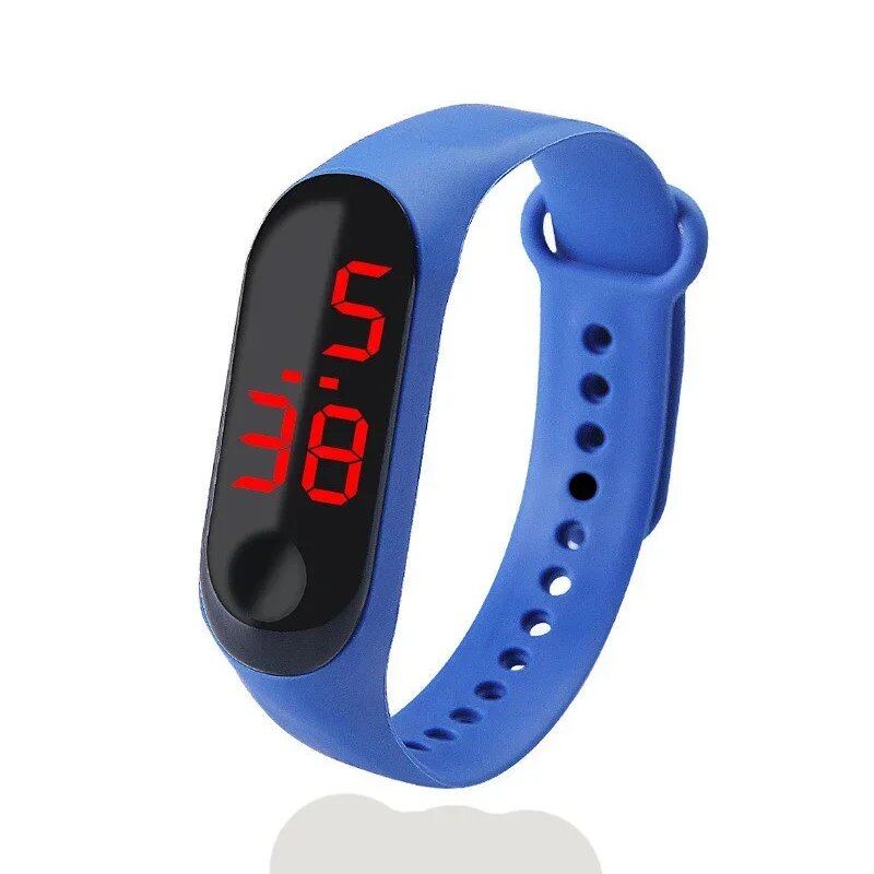 Kids' Fashion Sports Watch, Waterproof LED Digital Wristwatch with Ultra-Lightweight Silicone Slap, Unisex, for Kids and Teens, Parallel Import