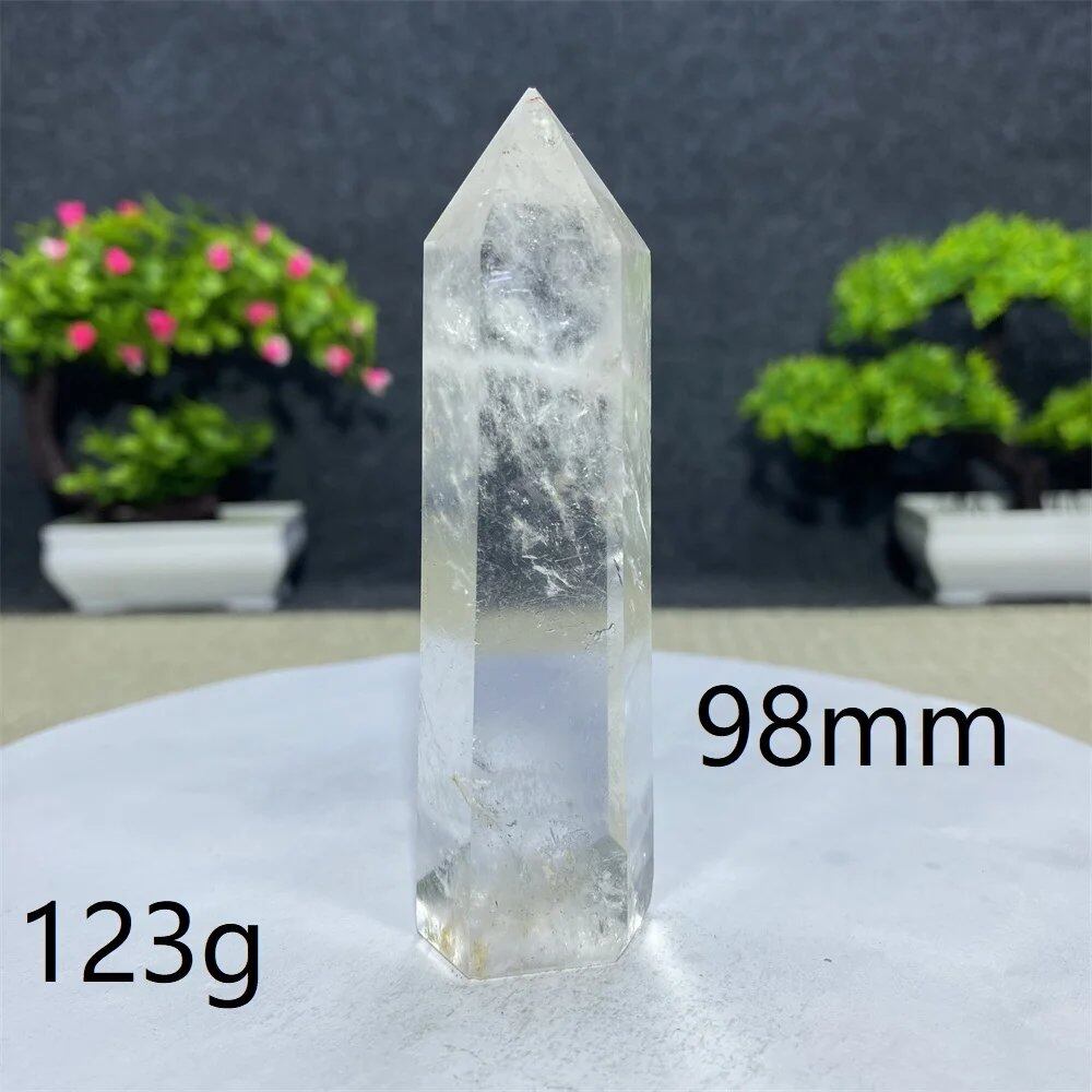 白水晶タワーワンド 六角オベリスク 研磨工芸品 天然原石 ミネラル標本 スピリチュアル瞑想ヒーリング 並行輸入品