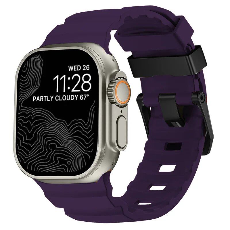 Sport Silicone Band & Titanium Metal Bracelet Strap for Apple Watch Ultra 2/10/9/8/7/6/SE/5/4 - Compatible with iWatch 42mm/44mm/45mm/46mm/49mm Band Colors: mm Parallel Import