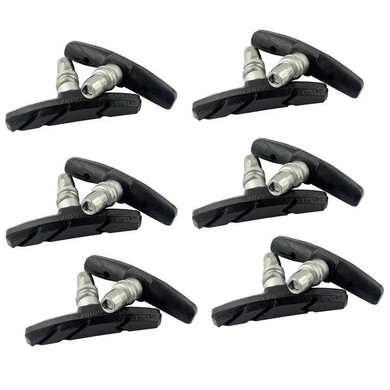 Set of 1/2/4/6/10 Silent Brake Pads for MTB and Road Bikes, Bicycle V-Brake Shoes, Durable Cycling Accessories, Color: Parallel Import