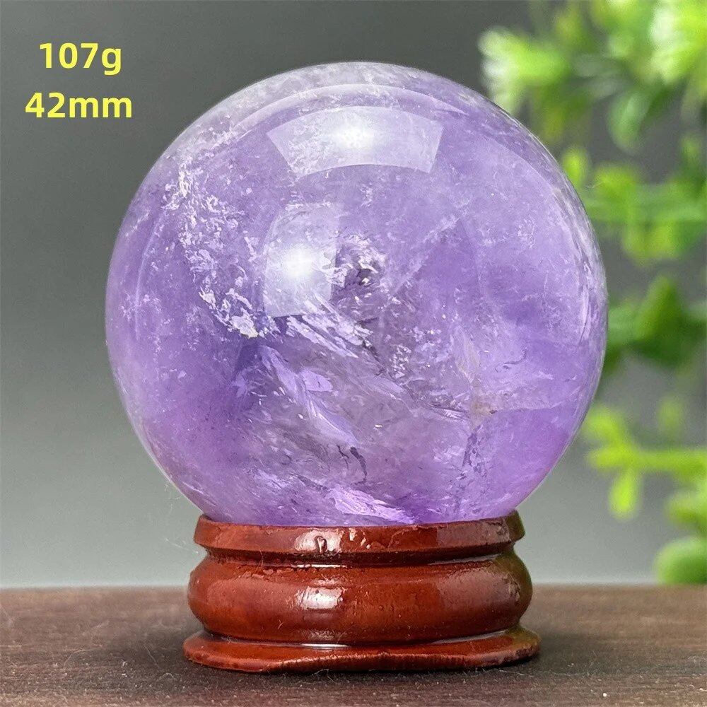 天然アメジスト ボール 水晶玉 ホームオフィスデコレーション エネルギー ウィッカ レイキ スピリチュアル 瞑想 魔術 占い カラー: 並行輸入品