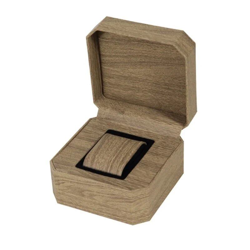 Vintage-inspired PU leather watch case, stylish watch storage box, travel watch display box, parallel import