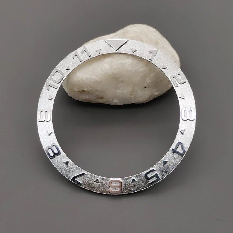 38mm x 30.6mm Curved Metal Bezel Insert Ring for SKX007, SKX009, SRPD, GMT, SUB, and Seamaster 300 Watch Cases, Repair Part, Parallel Import