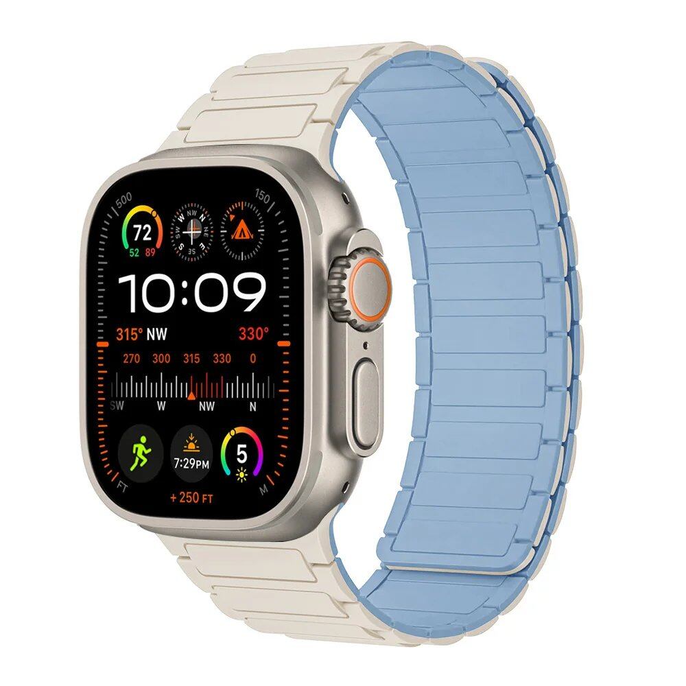 Magnetic Strap for Apple Watch, Silicone Wristband, 45mm, 44mm, 40mm, 46mm, 41mm, 42mm, 38mm, Compatible with iWatch Series 8/7/6/SE/9/10/Ultra 2/49mm, Band Color: mm; Parallel Import
