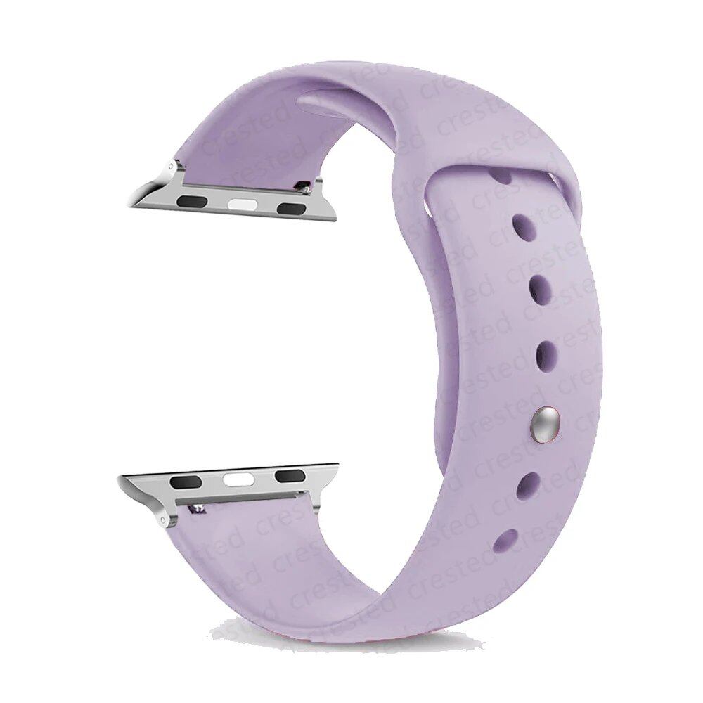 Silicone Sport Band for Apple Watch, 45mm, 44mm, 42mm, 49mm, 40mm, and 41mm, Compatible with iWatch Series 9/8/7/6/5/4/3/SE/Ultra 2, Band Color: mm; Ships from: Parallel Import