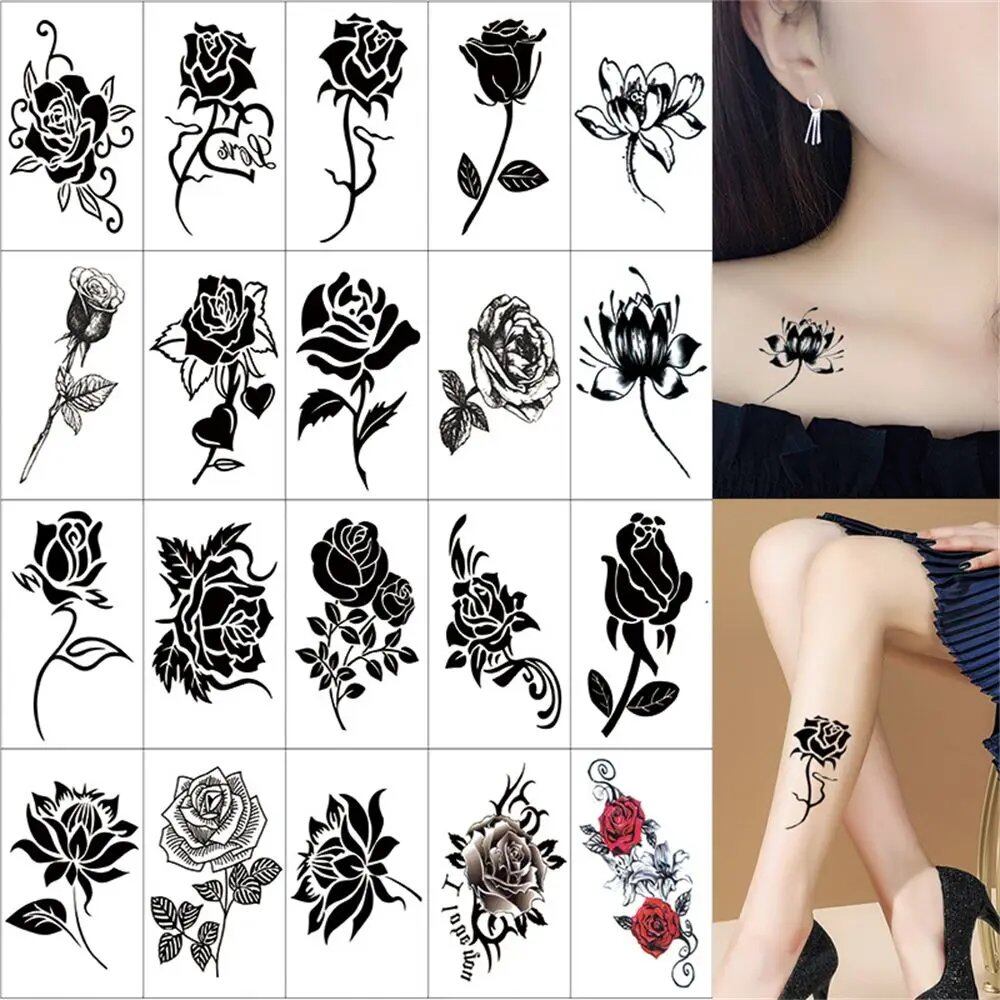 10/20/30/50 Sheets of Waterproof Temporary Tattoo Stickers, Removable Body Art, Butterfly and Flower Designs for Men and Women, Stylish, Imported