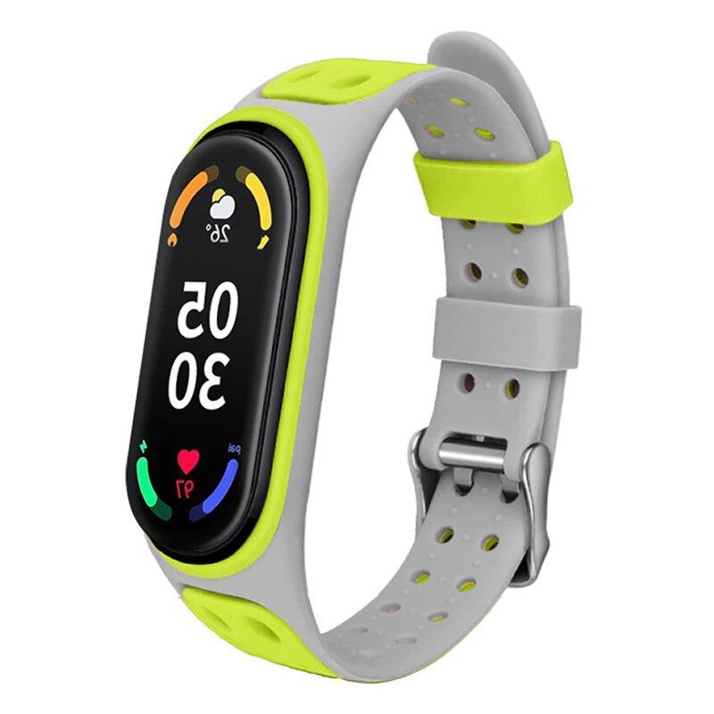 Mi Band 7/6/5/4/3用 スポーツストラップ - シリコン交換用スマートウォッチバンド バンドカラー: 並行輸入品