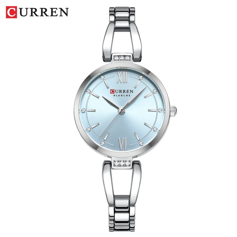 Karen Women's Quartz Watch, Luxury Fashion Rhinestone and Stainless Steel Band, High-Quality, Parallel Import