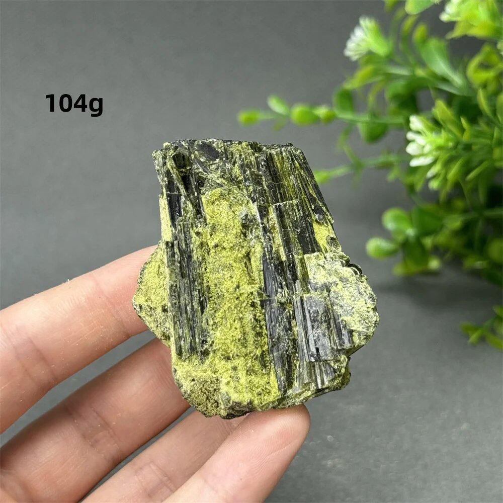 Natural Green Tourmaline Rough Stone Specimen Collection for Aura Healing, Meditation, and Energy Chakra Use. Gemstone Home Furnishing Gift. Parallel Import.