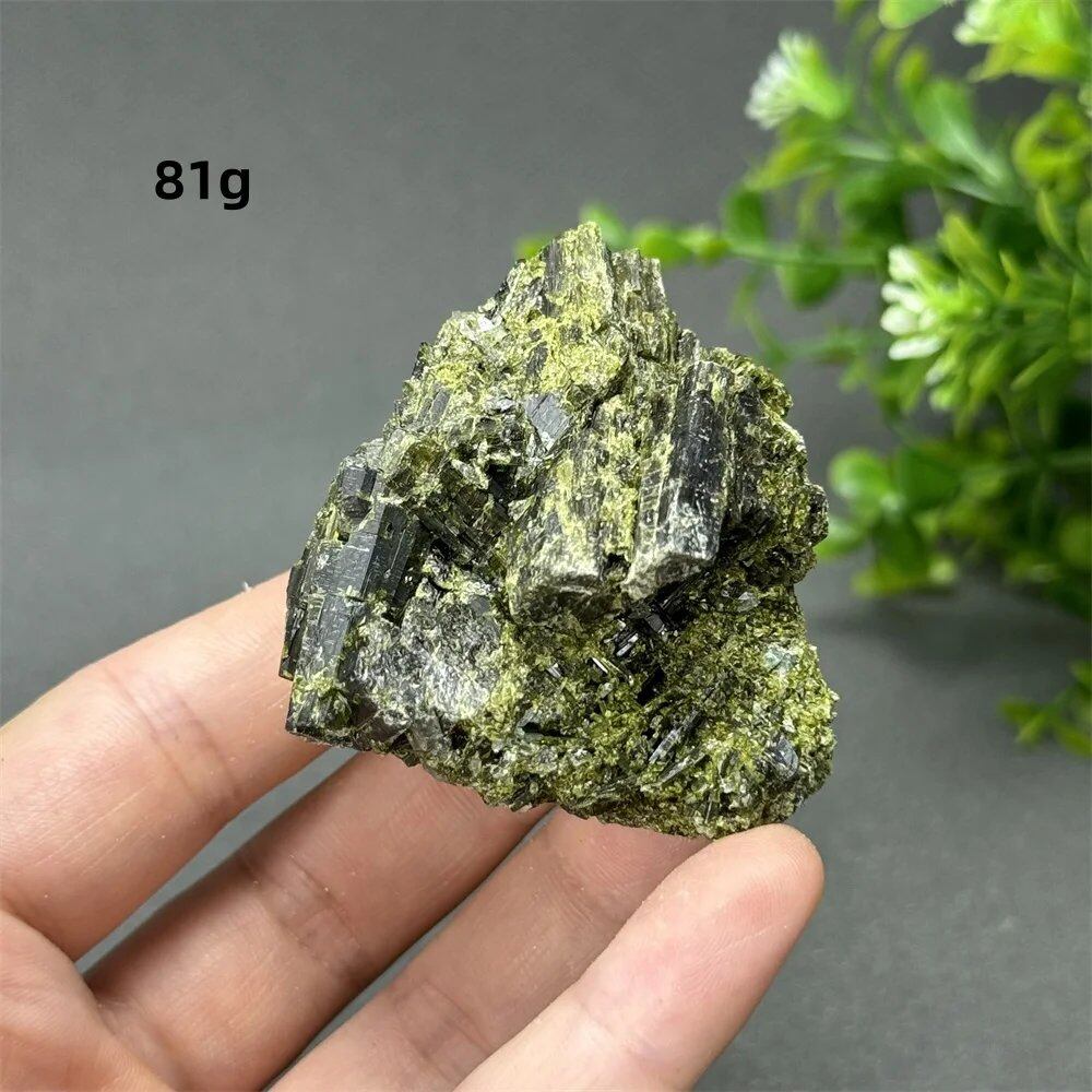Natural Green Tourmaline Rough Stone Specimen Collection for Aura Healing, Meditation, and Energy Chakra Use. Gemstone Home Furnishing Gift. Parallel Import.