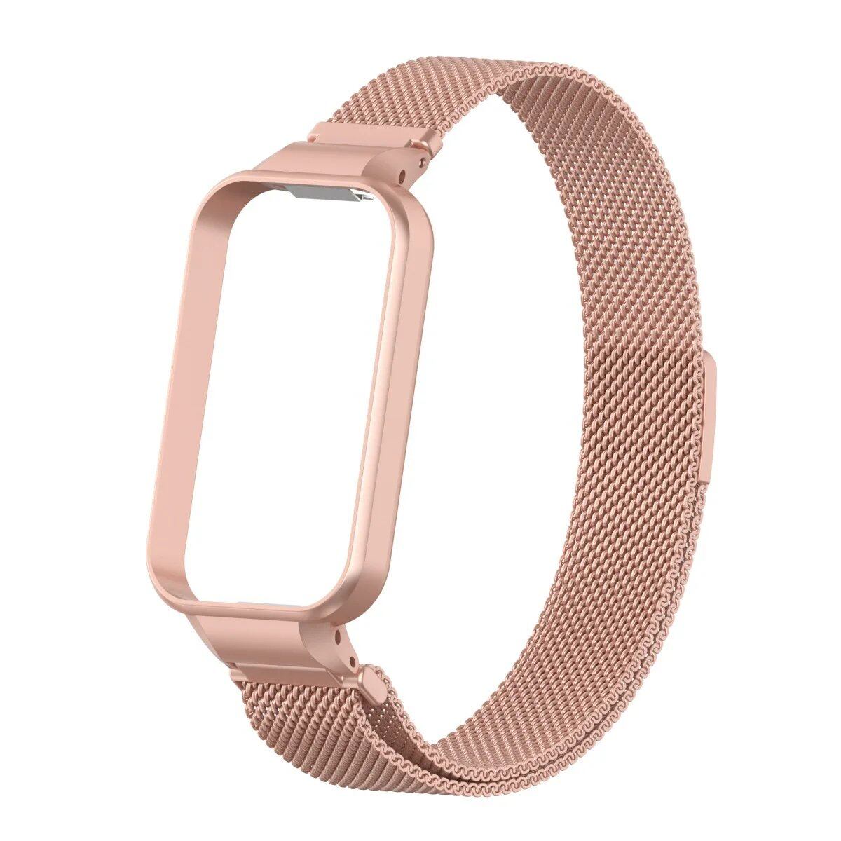 ミラネーゼループストラップ for Xiaomi Smart Band 9/8/Active ステンレススチールバンド 金属ケースブレスレット Redmi Band 3/2対応 コレア バンドカラー: 並行輸入品