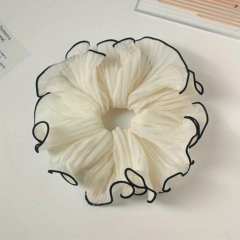 1/4 Sheet New Korean Retro Foldable Chiffon Oversized Scrunchie Hairband for Women, Cute, Stylish, and Bold Hair Accessories, Parallel Import