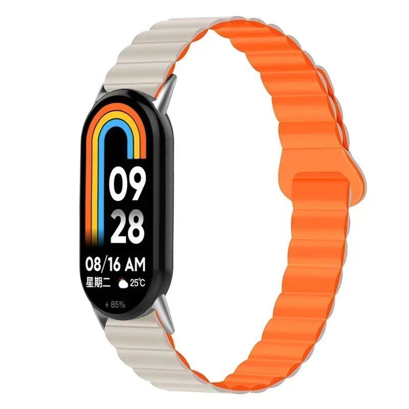 "Xiaomi Mi Band 8/9 Silicone Magnetic Strap, Sports Wristband, Accessory, Bracelet with Watch Case" Band Color: Parallel Import