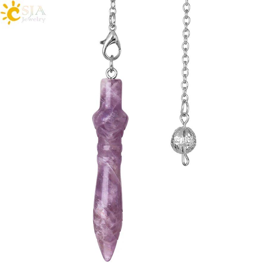 CSJA Spiritual Crystal Pendulum, Healing Pink Quartz, Dowsing Cone Pendant for Divination, Radiance Star Zia S971, Metal Color: Parallel Import