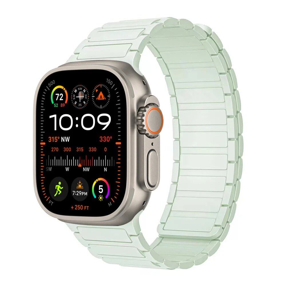 Magnetic Strap for Apple Watch, Silicone Wristband, 45mm, 44mm, 40mm, 46mm, 41mm, 42mm, 38mm, Compatible with iWatch Series 8/7/6/SE/9/10/Ultra 2/49mm, Band Color: mm; Parallel Import