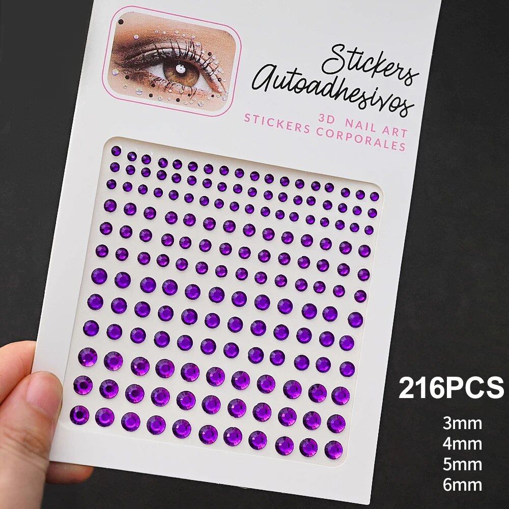 1/5 Random Color Glitter Face Tattoo Stickers for Kids, Sparkly Diamonds, for Costume Parties, Makeup, DIY Tattoo Decals, Parallel Import