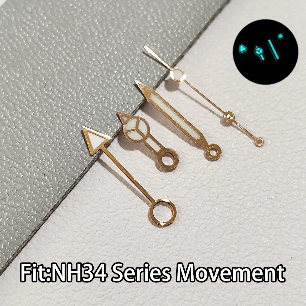 NH34 GMT Hand, Blue-Green C3 Luminous Hand Part, Compatible with NH34 Automatic Movement, Hand Accessory, Parallel Import