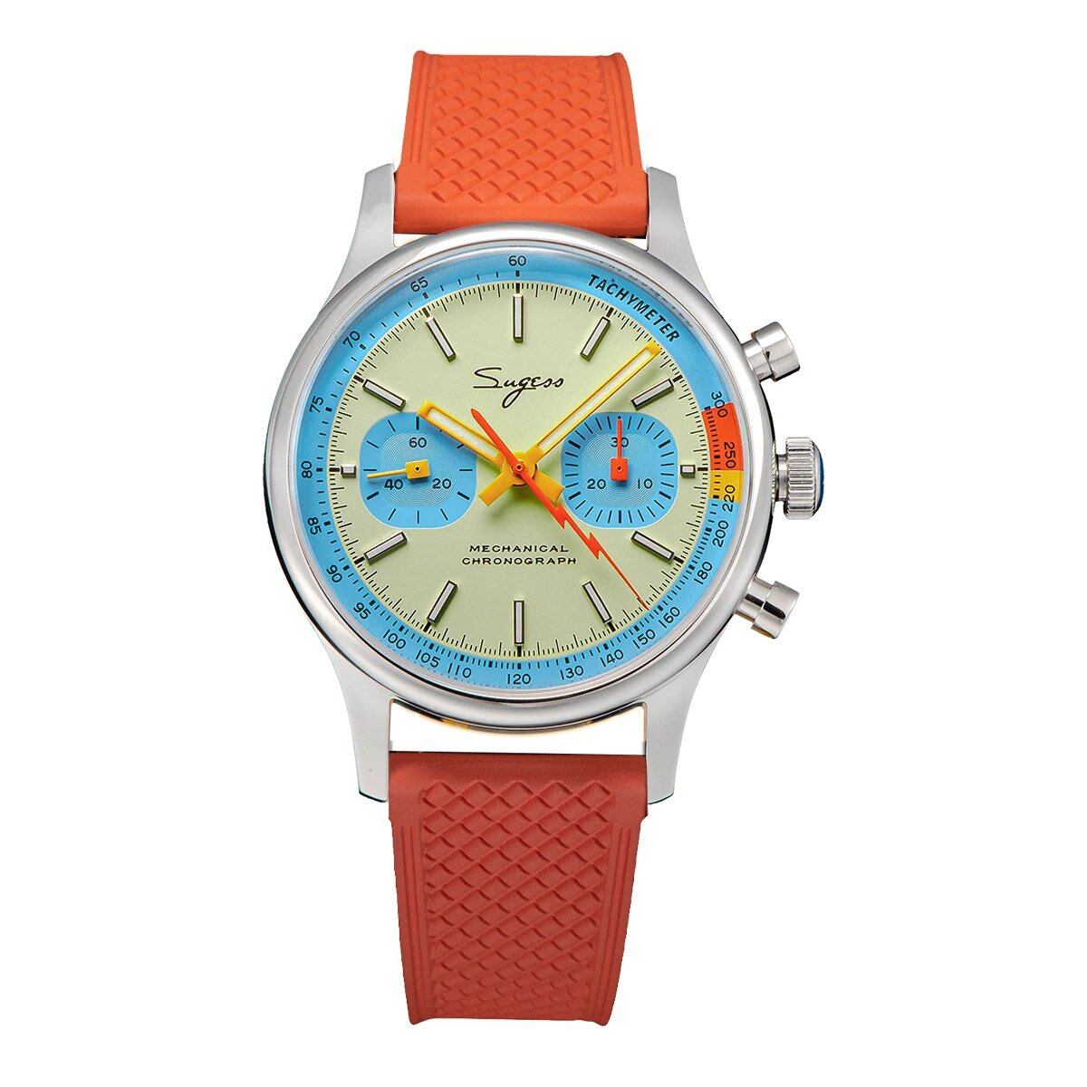 Sugesu Pilot's Watch ST19 Origin Movement Swan Neck Chronograph Mechanical Wristwatch with Sapphire Crystal, Military Racing, 1963 Limited Edition, Size: ; Ships from: Parallel Import