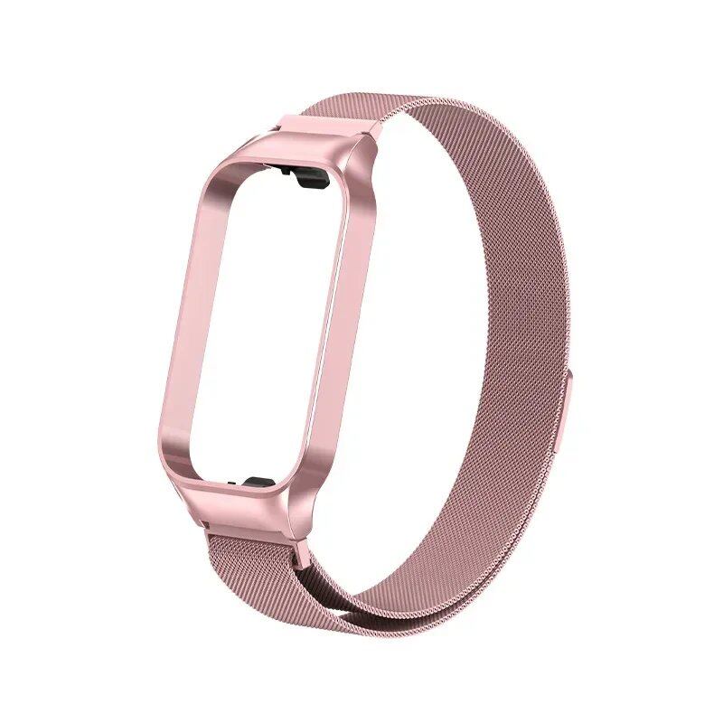 Stainless Steel Metal Strap for Xiaomi Mi Band 8 Active - Metal Wristband Compatible with Smart Band 8 Active, Band Color: Parallel Import