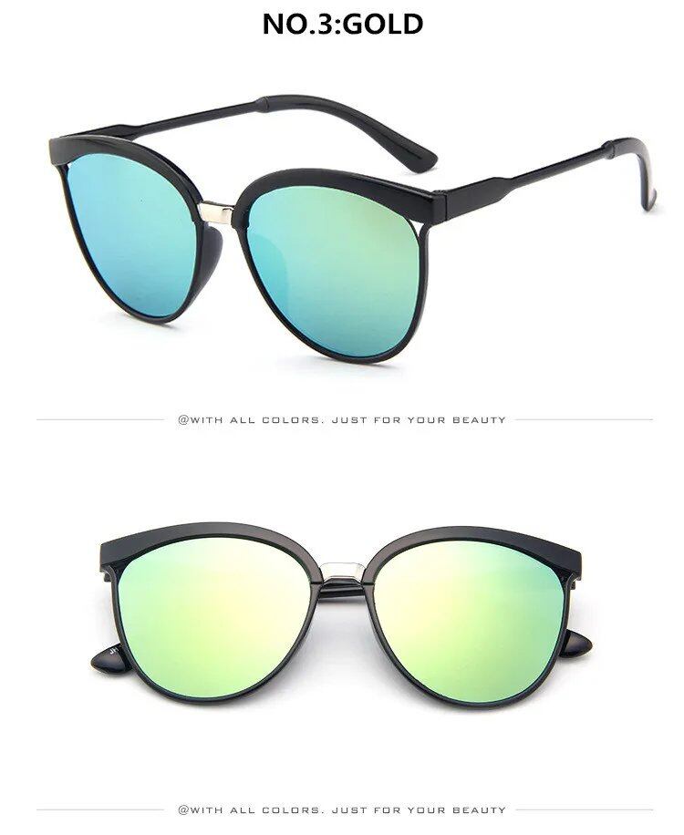 Designer Sunglasses for Women, High-Quality Plastic Sunglasses, Classic Retro Cat Eye Design, Outdoor Eyewear, Frame Color: As Shown; Lens Color: C, Parallel Import
