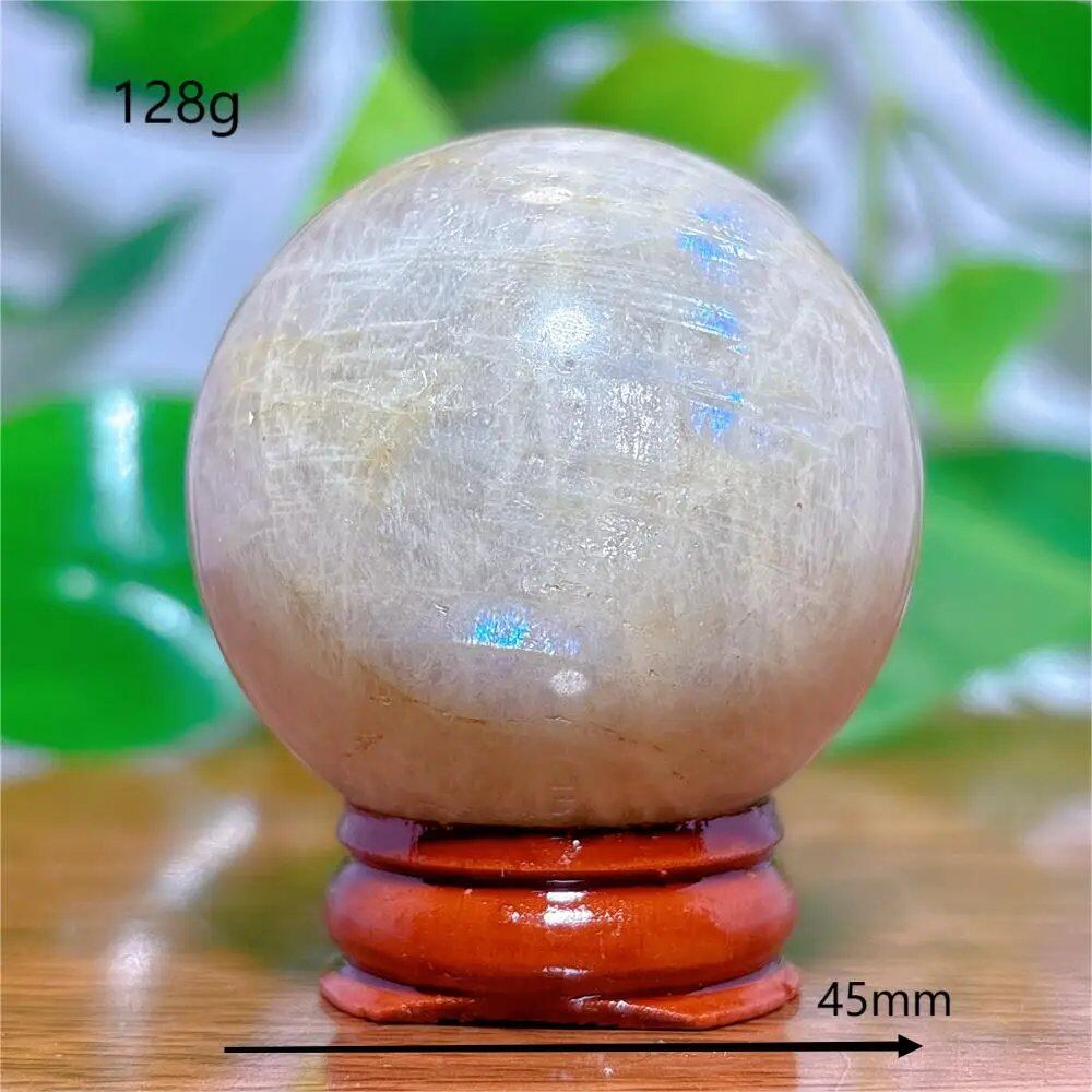 Moonstone Sphere Crystal, Natural Quartz Stone, Home Decor, Mineral, Reiki, Craft, Gift, Energy, Healing, Spiritual, Love, with Stand, Parallel Import