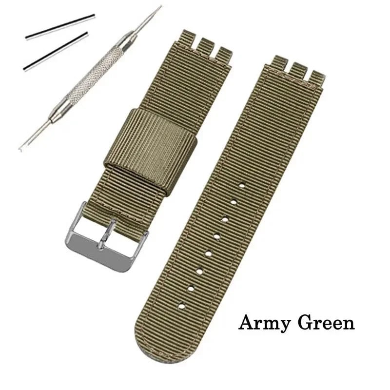 17mm, 19mm, 20mm Nylon Fabric Watch Band for Swatch, Bracelet, Wristband, Replacement Strap for Men and Women, Sports Watch Accessories, Size: mm, Parallel Import