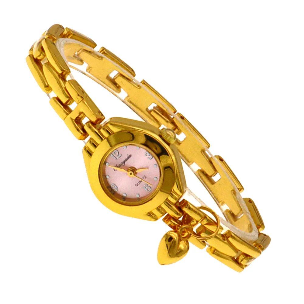 Cute, simple, and elegant small women's watch. Luxury brand gold quartz watch for women. Color: 136. Parallel import.