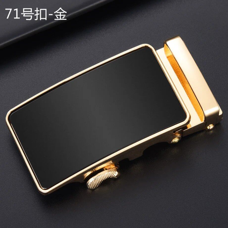 New Men's Alloy Automatic Buckle Belt, High-Quality Gold Buckle, Business Casual, 3.5cm Wide (Compatible with our belts), Parallel Import