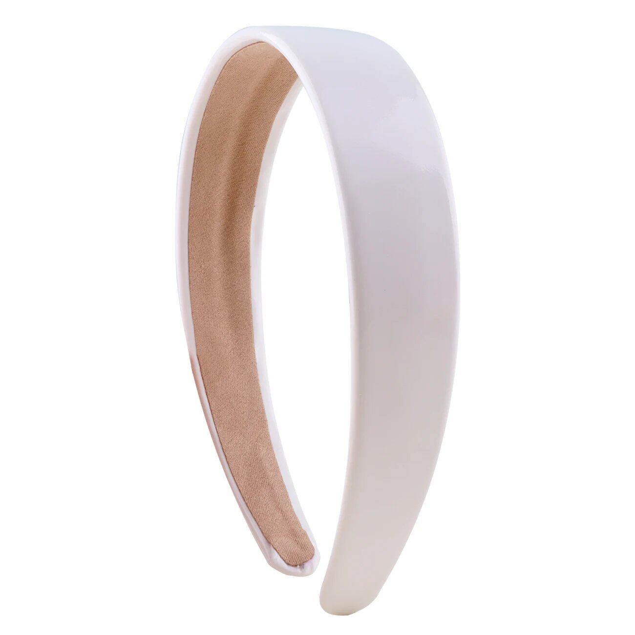 1.18-inch PU Leather Headband, Wide Pad, Non-Slip, Stylish Hairband, Cute Hair Accessory for Women, DIY, Parallel Import