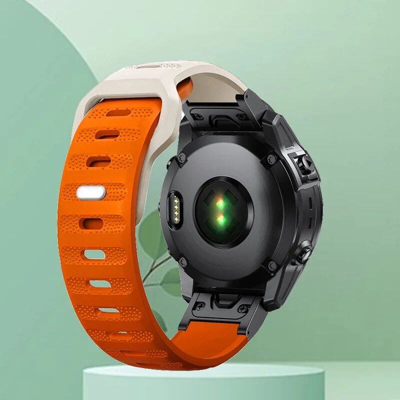 Compatible with Garmin Fenix 5/5X Plus/3/3HR, Epix 7X Solar, 6X/6 Pro, and Forerunner 935/945. 22mm and 26mm silicone brand quick-release smartwatch bands. Band Color: ; Ships from: Parallel Import