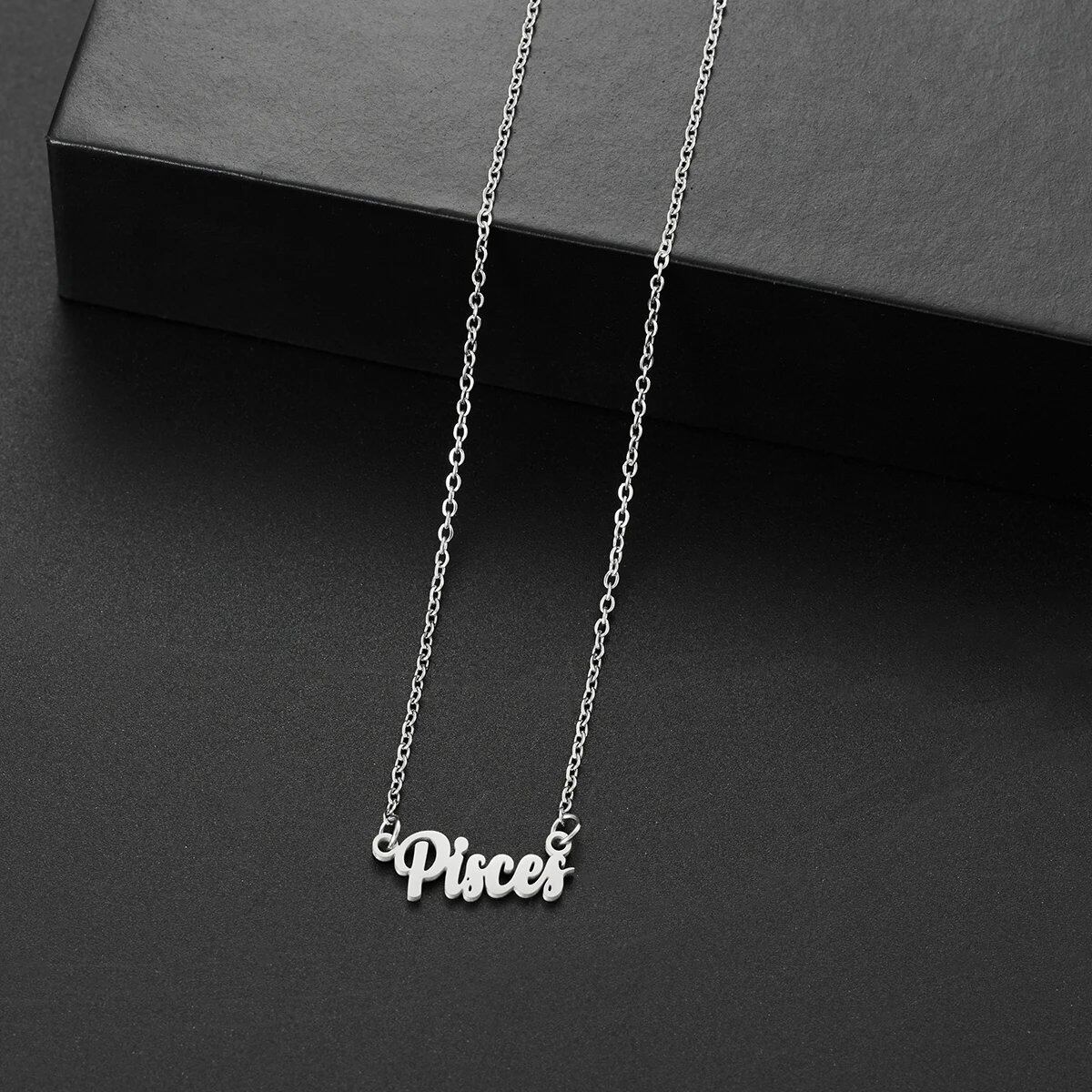Silver-colored stainless steel star and constellation chain necklace for women, constellation pendant, birthday gift, 45cm long; metal color, parallel import