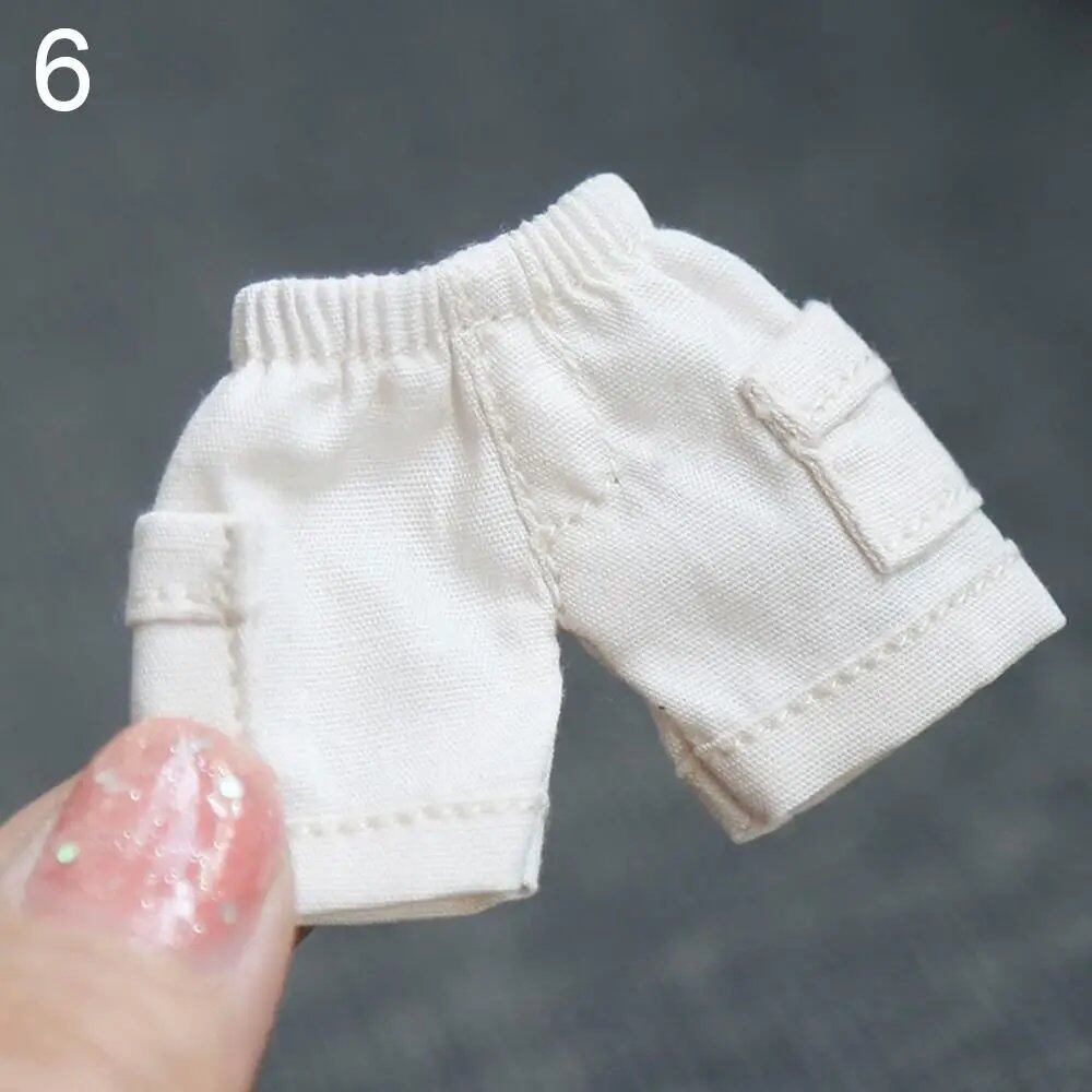 Denim Shorts with Pockets for 1/11 OB11 Dolls, Casual Wear for 1/12 BJD Dolls, Children's Toy Doll Accessories, Parallel Import