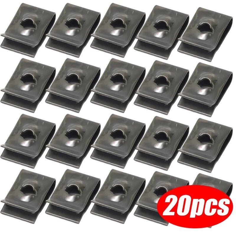 10/20/30/40 Pieces Car Screw Base U-Clips, Car Modification Fasteners, Metal Fender Bumper Protection Clips, Interior Accessories, Color Name: Parallel Import